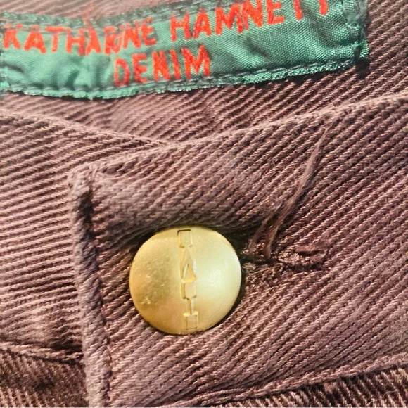 KATHARINE HAMNETT Sz 32 Tapered Slim Leg High Rise Jeans in Brown NWT - Picture 2 of 11